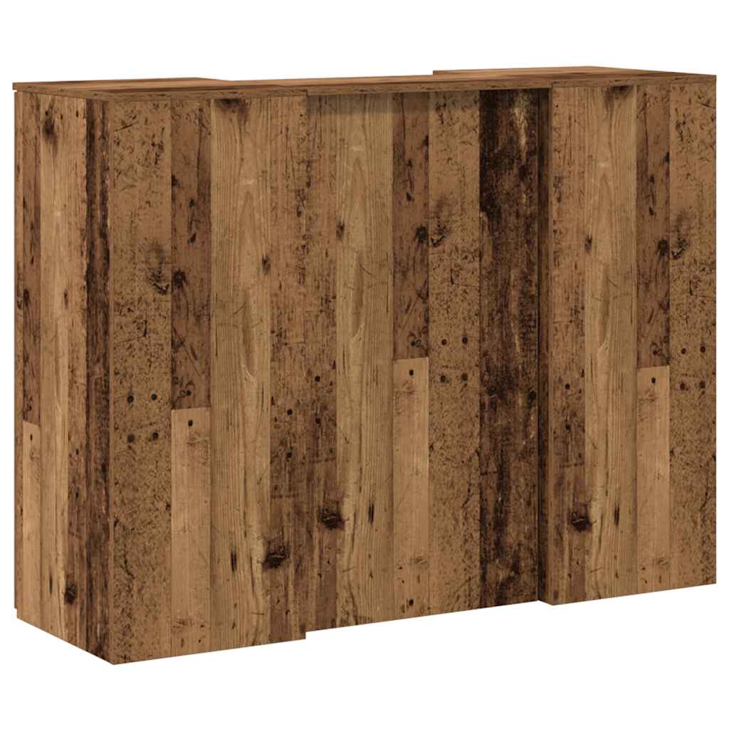 Bureau de réception vieux bois 135x50x103,5cm bois d'ingénierie
