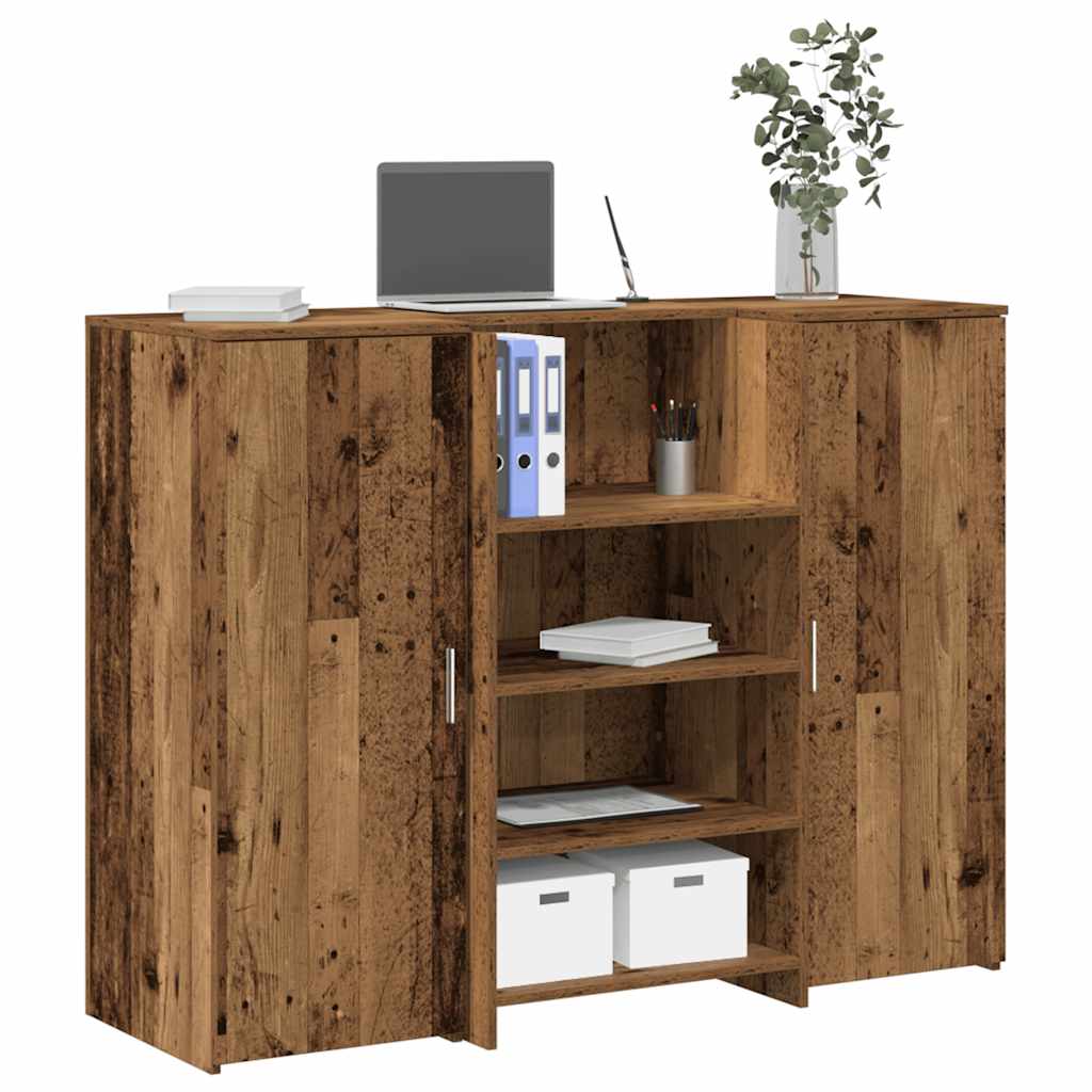 Bureau de réception vieux bois 135x50x103,5cm bois d'ingénierie