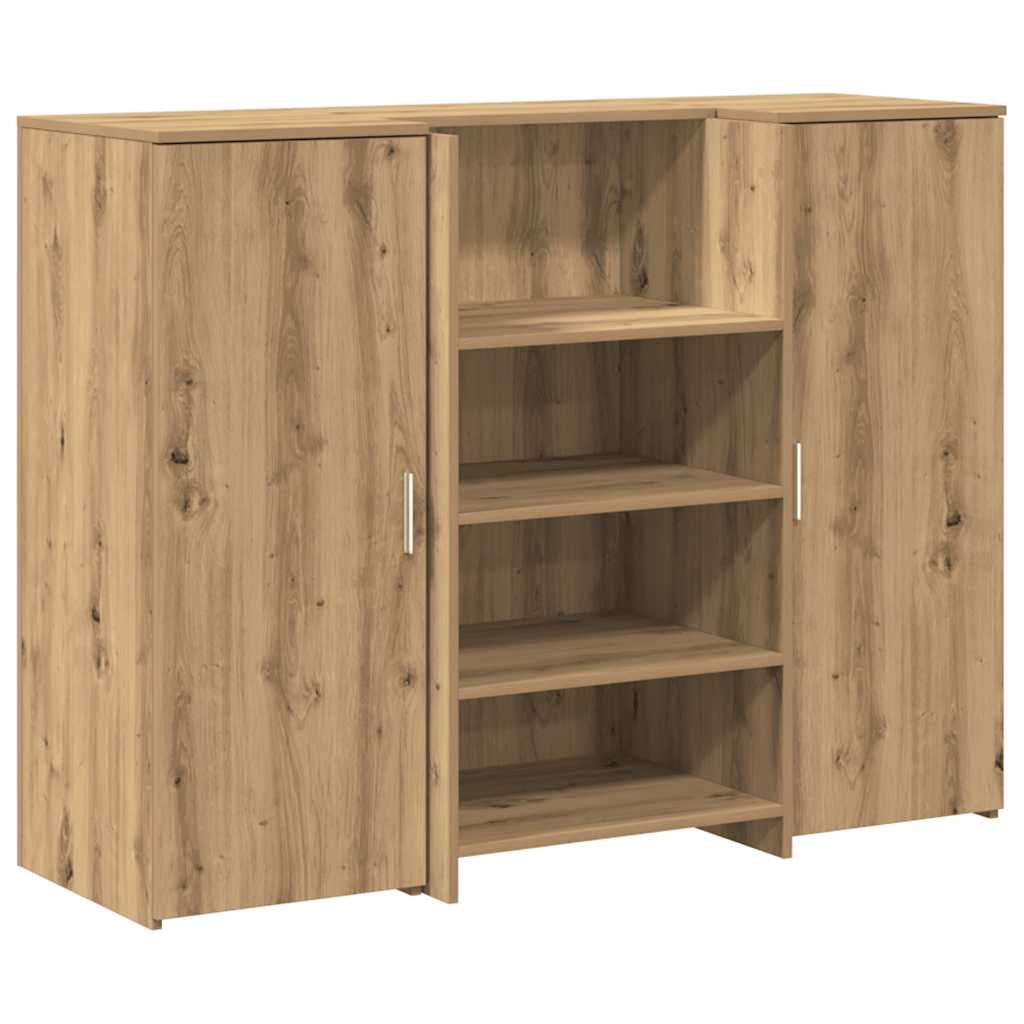 Bureau réception chêne artisanal 135x50x103,5cm bois ingénierie