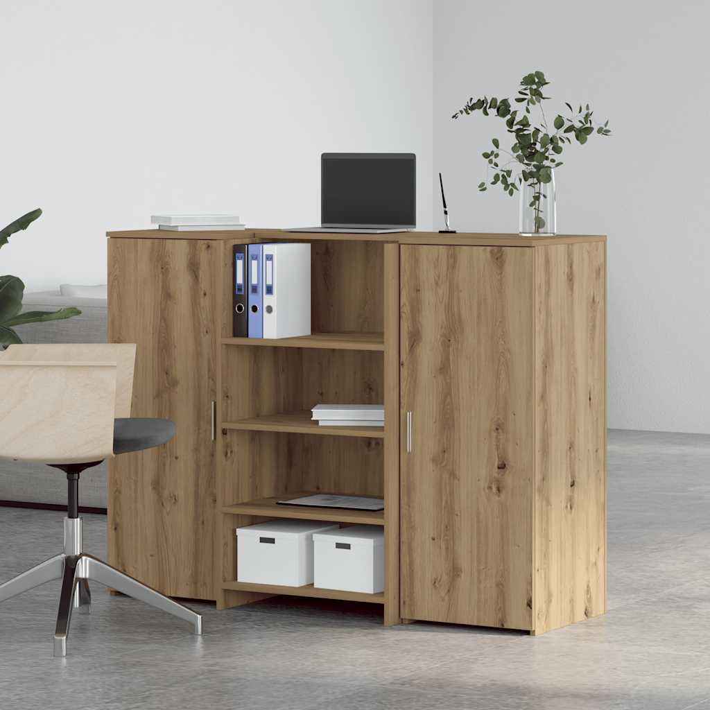 Bureau réception chêne artisanal 135x50x103,5cm bois ingénierie
