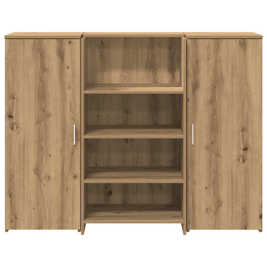 Bureau réception chêne artisanal 135x50x103,5cm bois ingénierie