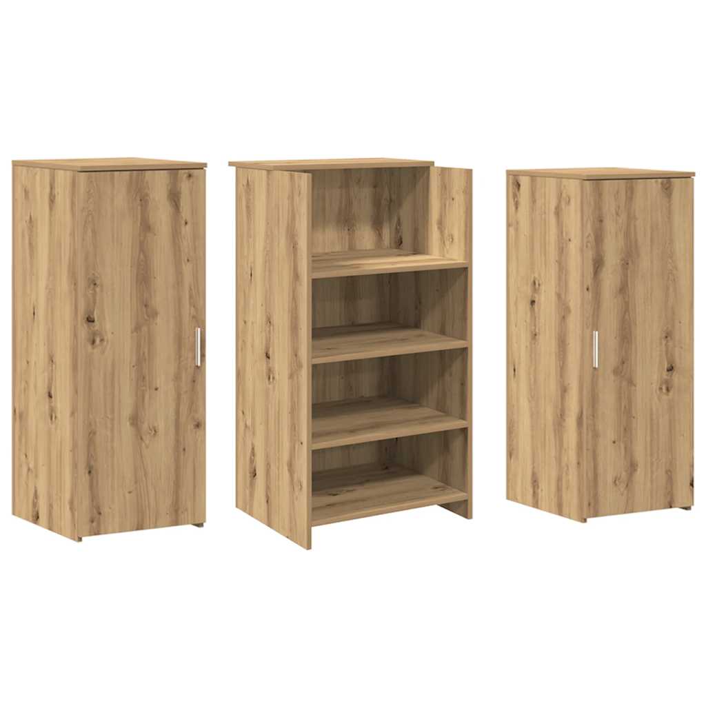 Bureau réception chêne artisanal 135x50x103,5cm bois ingénierie