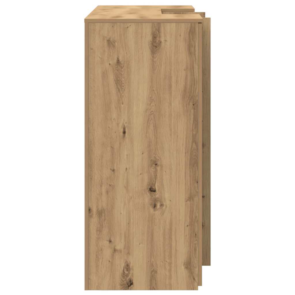 Bureau réception chêne artisanal 135x50x103,5cm bois ingénierie
