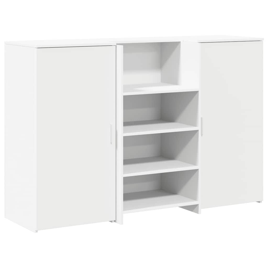 Bureau de réception blanc 155x50x103,5 cm bois d'ingénierie