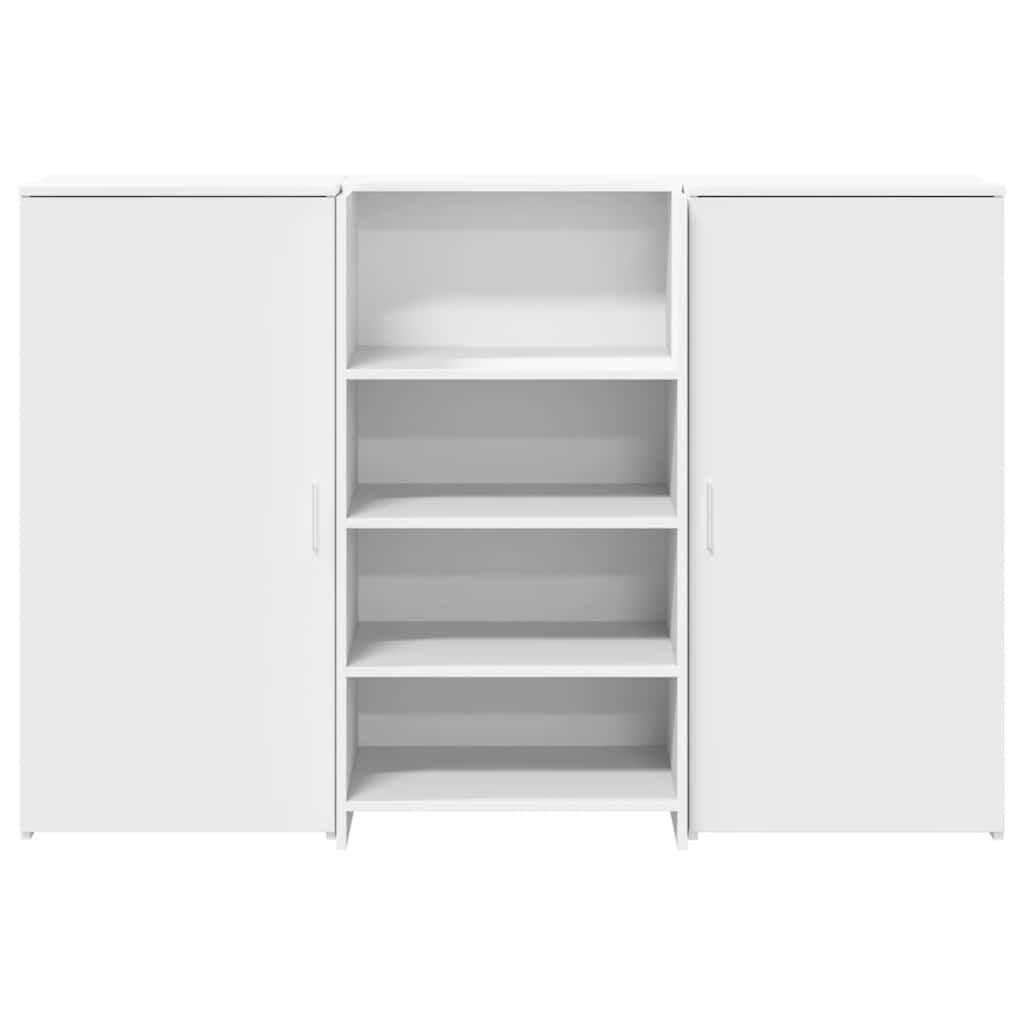 Bureau de réception blanc 155x50x103,5 cm bois d'ingénierie