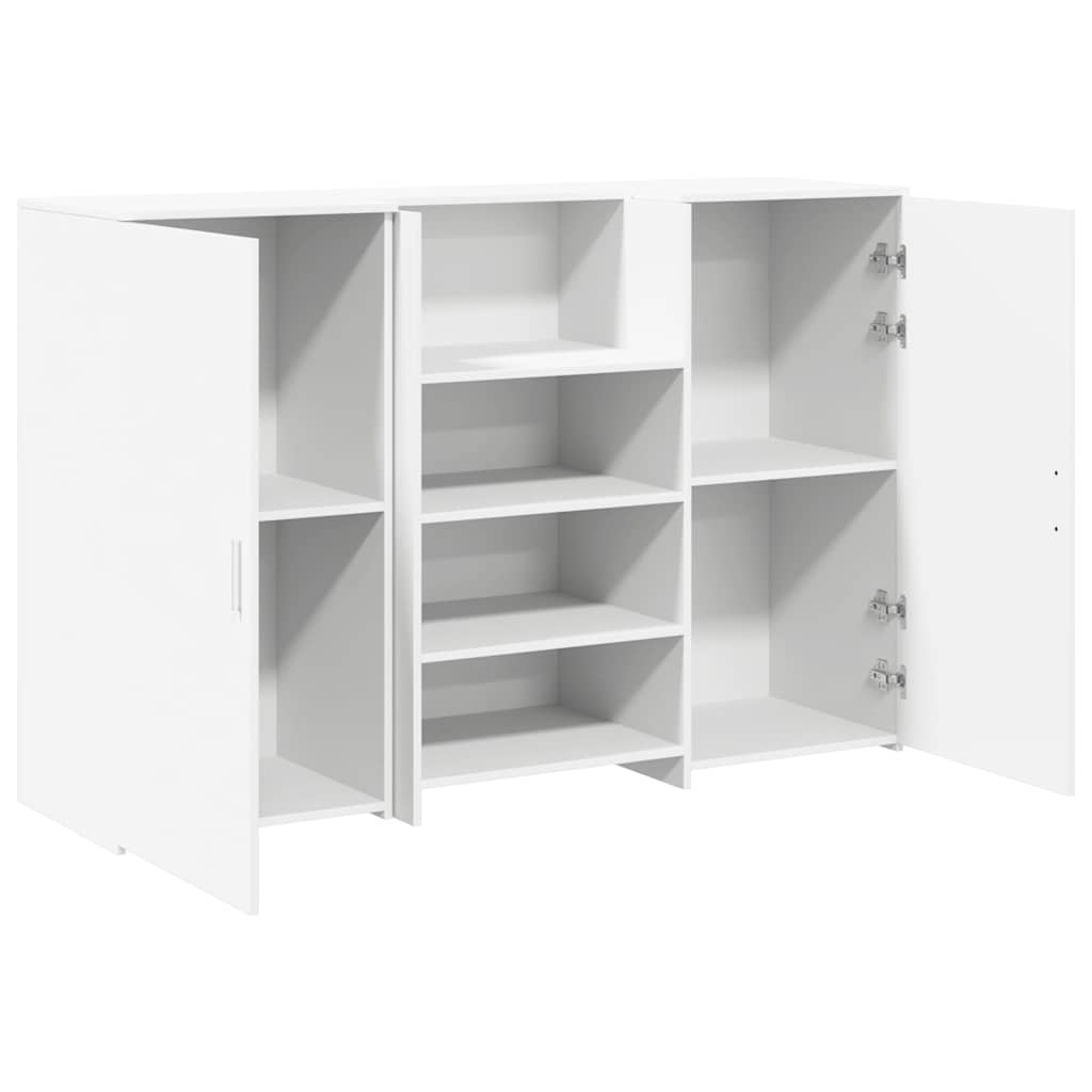 Bureau de réception blanc 155x50x103,5 cm bois d'ingénierie