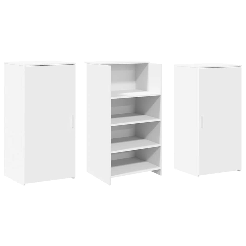 Bureau de réception blanc 155x50x103,5 cm bois d'ingénierie