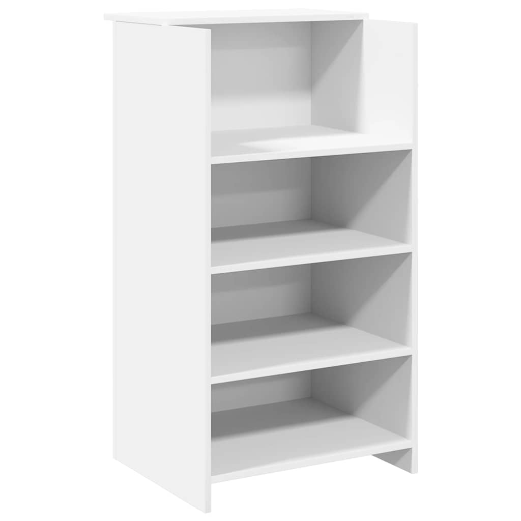 Bureau de réception blanc 155x50x103,5 cm bois d'ingénierie