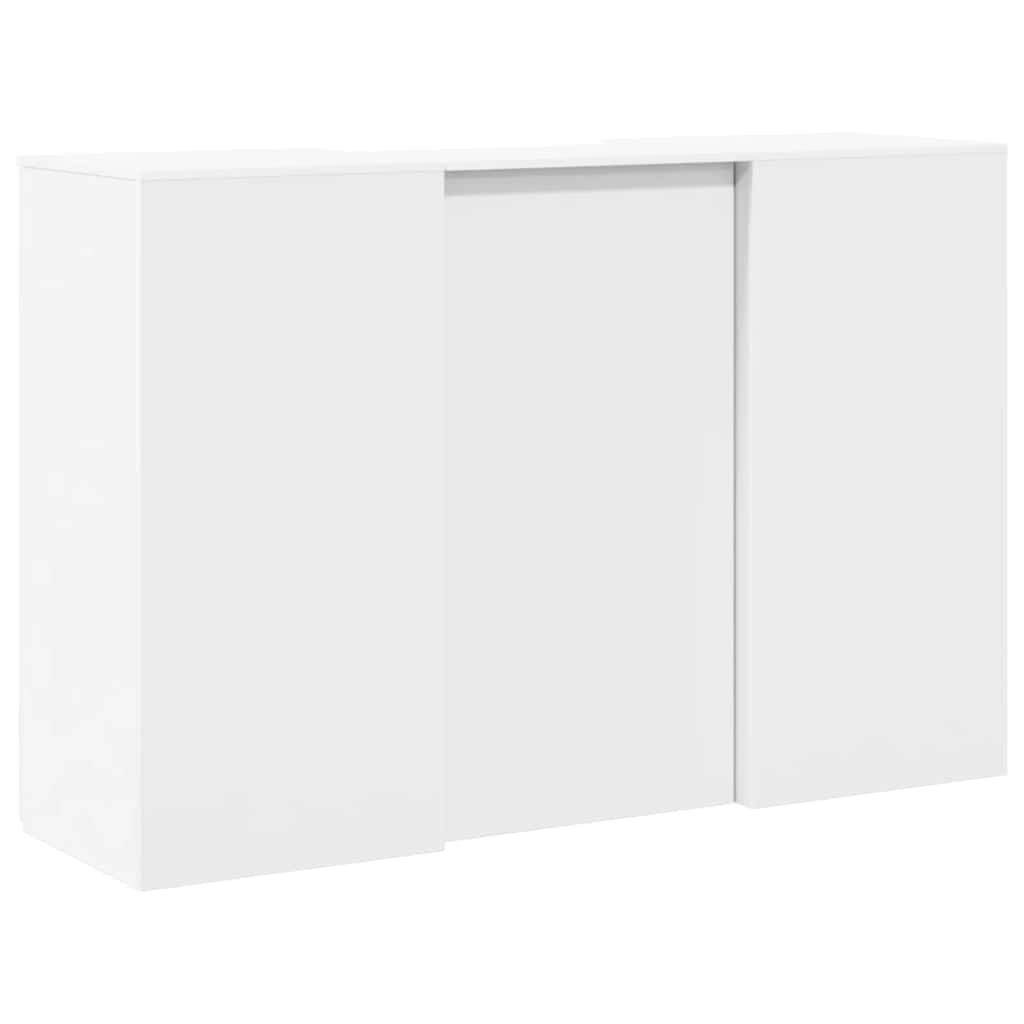Bureau de réception blanc 155x50x103,5 cm bois d'ingénierie