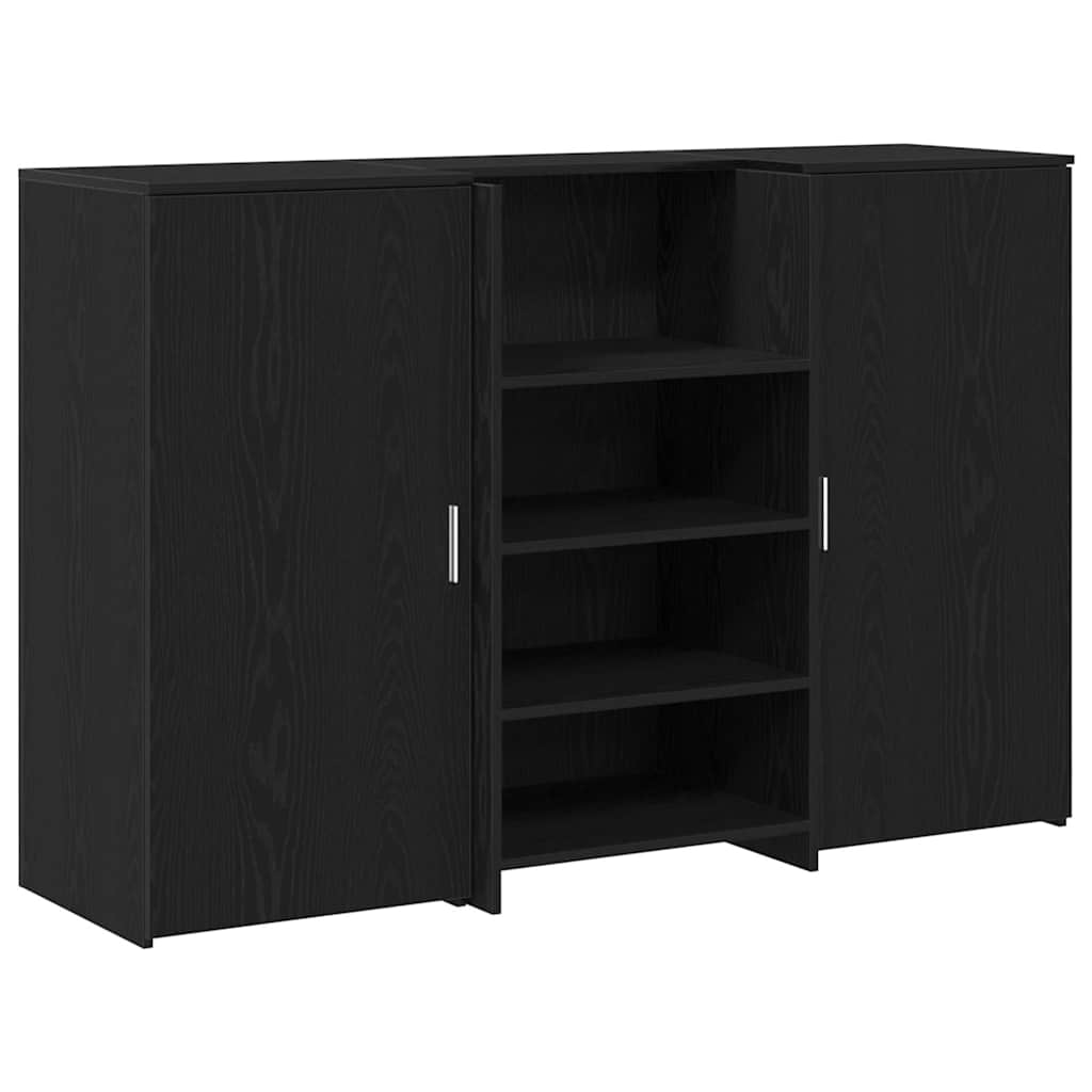 Bureau de réception chêne noir 155x50x103,5cm bois d'ingénierie