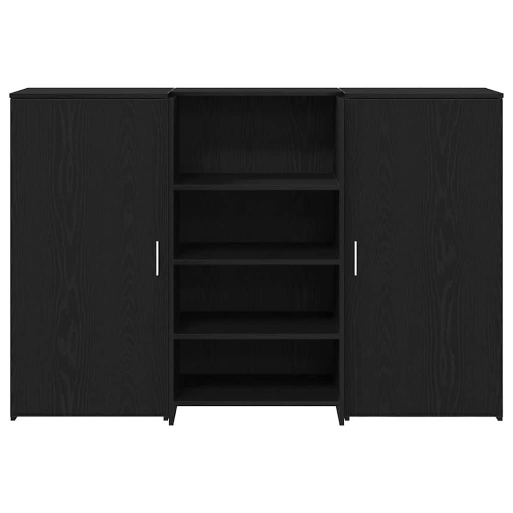 Bureau de réception chêne noir 155x50x103,5cm bois d'ingénierie