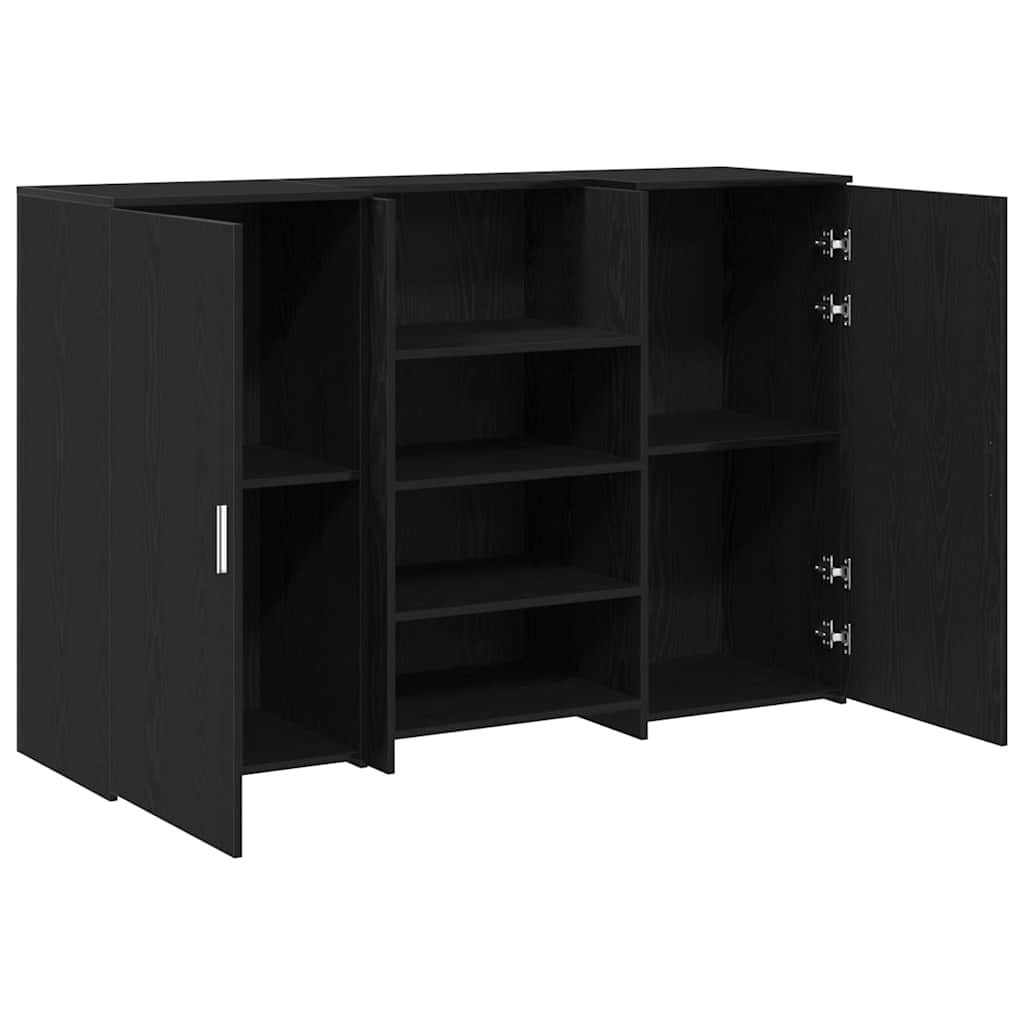 Bureau de réception chêne noir 155x50x103,5cm bois d'ingénierie