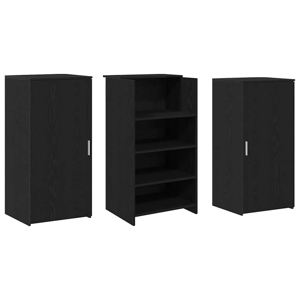 Bureau de réception chêne noir 155x50x103,5cm bois d'ingénierie