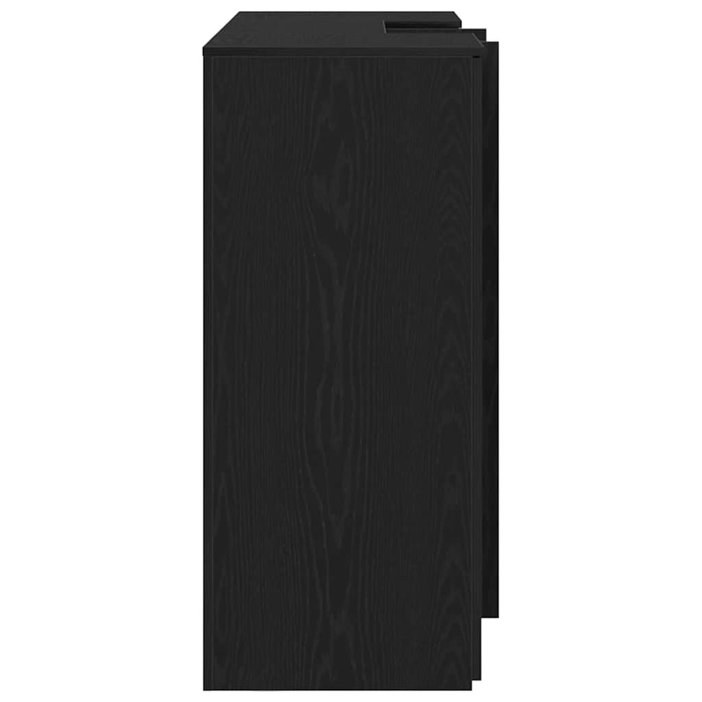 Bureau de réception chêne noir 155x50x103,5cm bois d'ingénierie