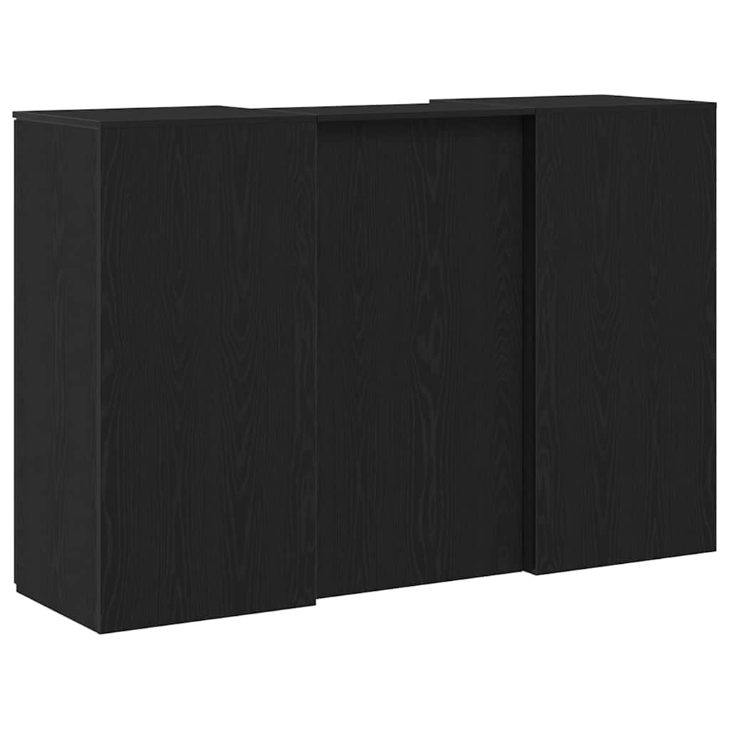 Bureau de réception chêne noir 155x50x103,5cm bois d'ingénierie