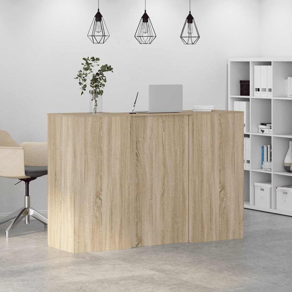 Bureau réception chêne sonoma 155x50x103,5 cm bois d'ingénierie