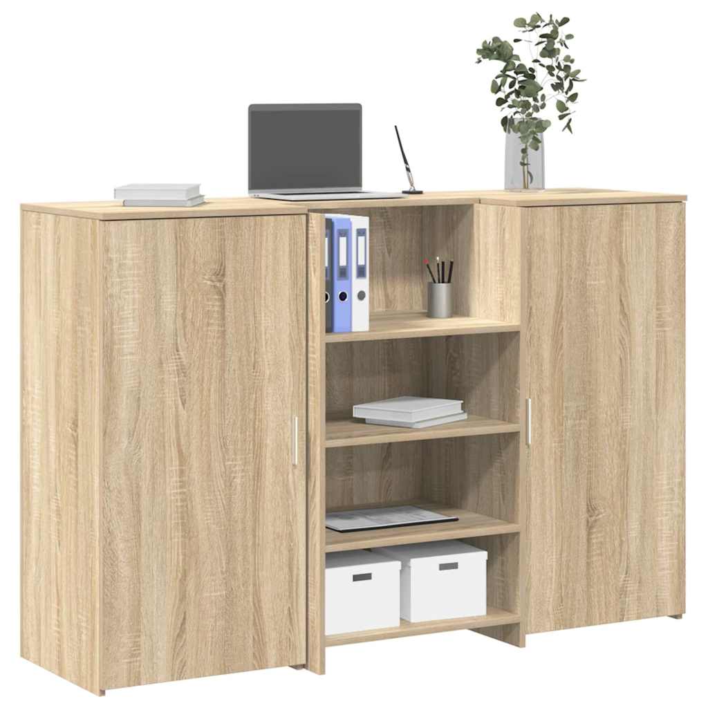Bureau réception chêne sonoma 155x50x103,5 cm bois d'ingénierie