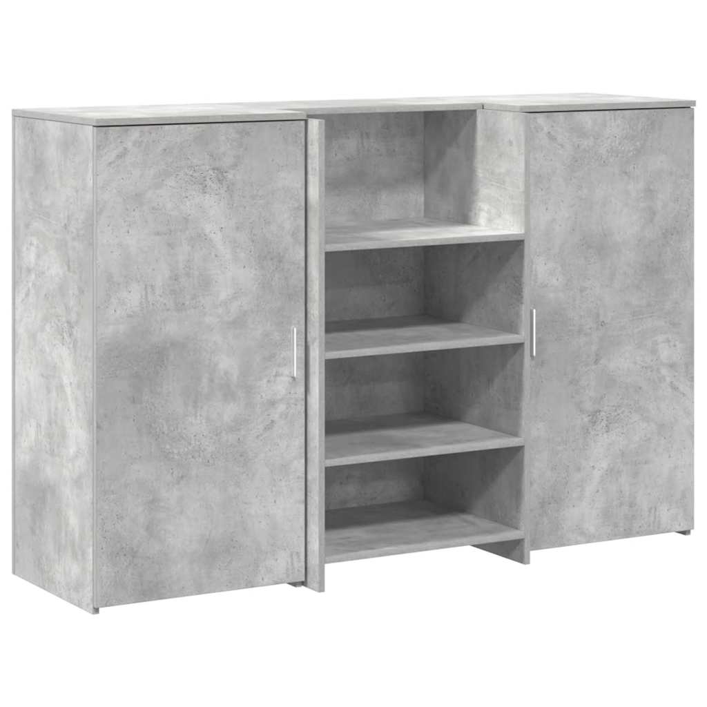 Bureau de réception gris béton 155x50x103,5cm bois d'ingénierie