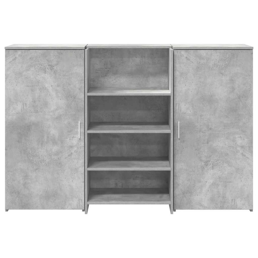 Bureau de réception gris béton 155x50x103,5cm bois d'ingénierie - XIOS