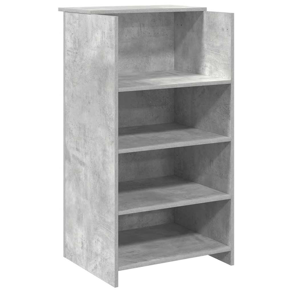 Bureau de réception gris béton 155x50x103,5cm bois d'ingénierie