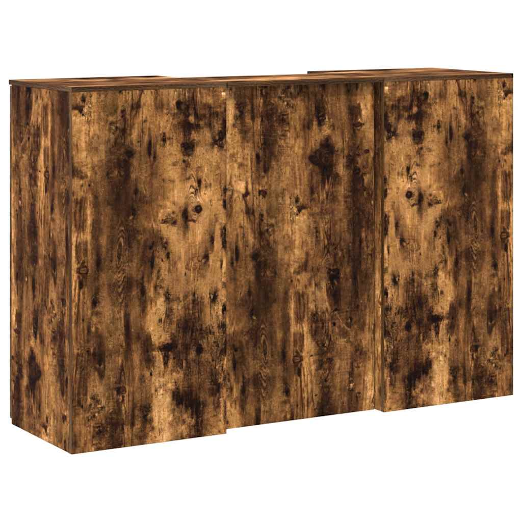 Bureau de réception chêne fumé 155x50x103,5cm bois d'ingénierie - XIOS