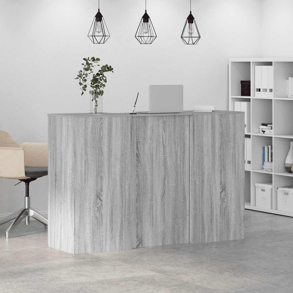 Bureau de réception sonoma gris 155x50x103,5 cm bois ingénierie