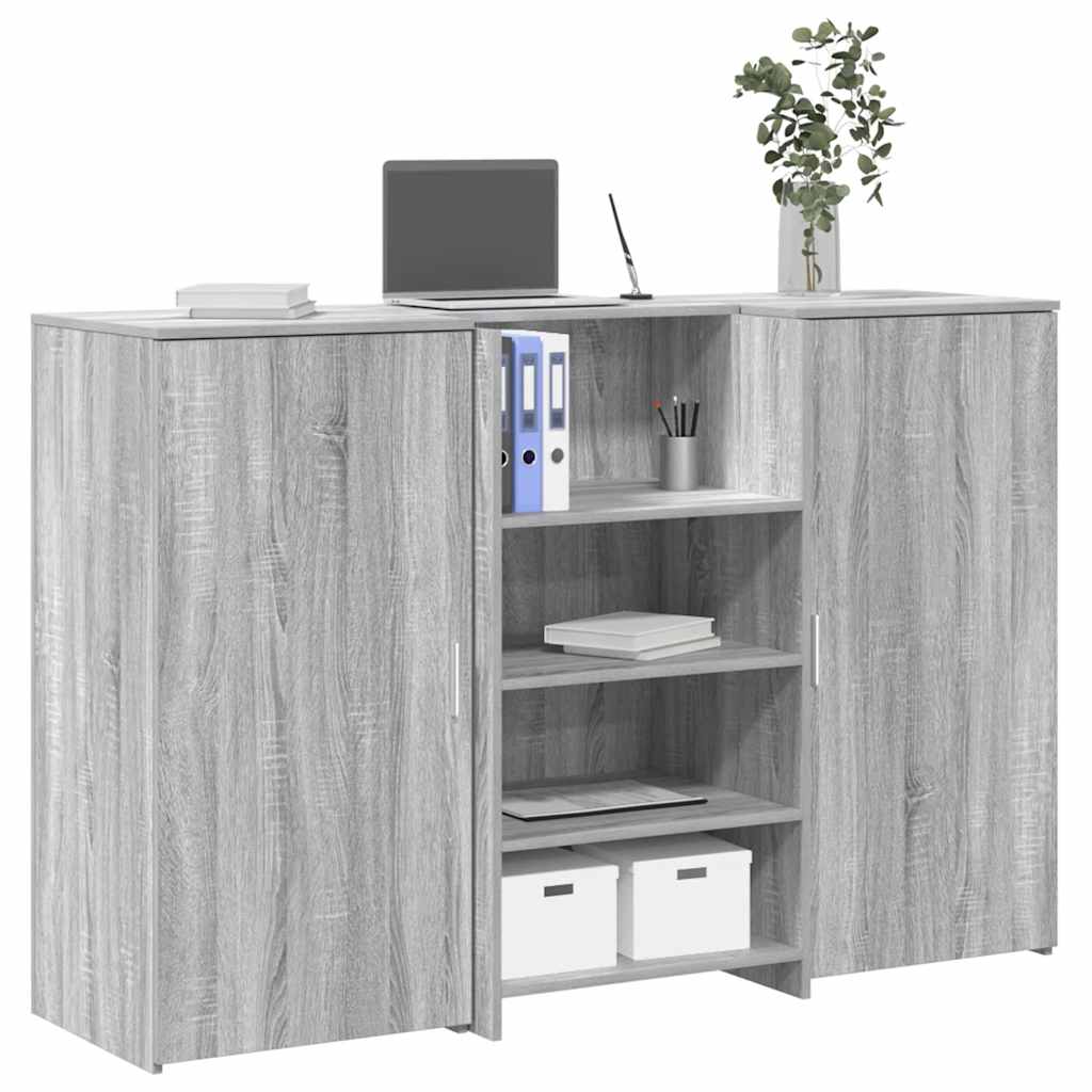 Bureau de réception sonoma gris 155x50x103,5 cm bois ingénierie - XIOS