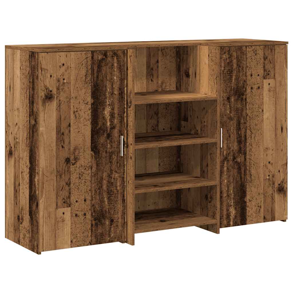 Bureau de réception vieux bois 155x50x103,5cm bois d'ingénierie