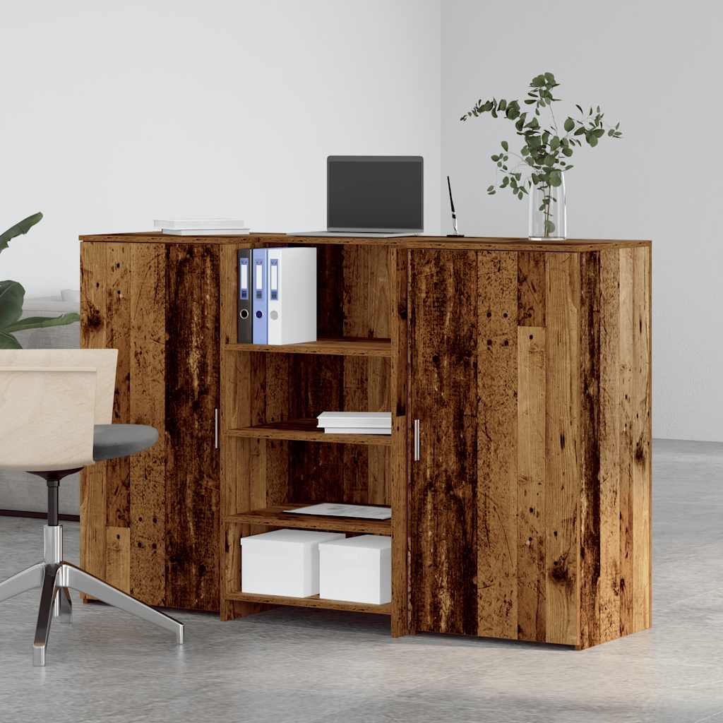 Bureau de réception vieux bois 155x50x103,5cm bois d'ingénierie