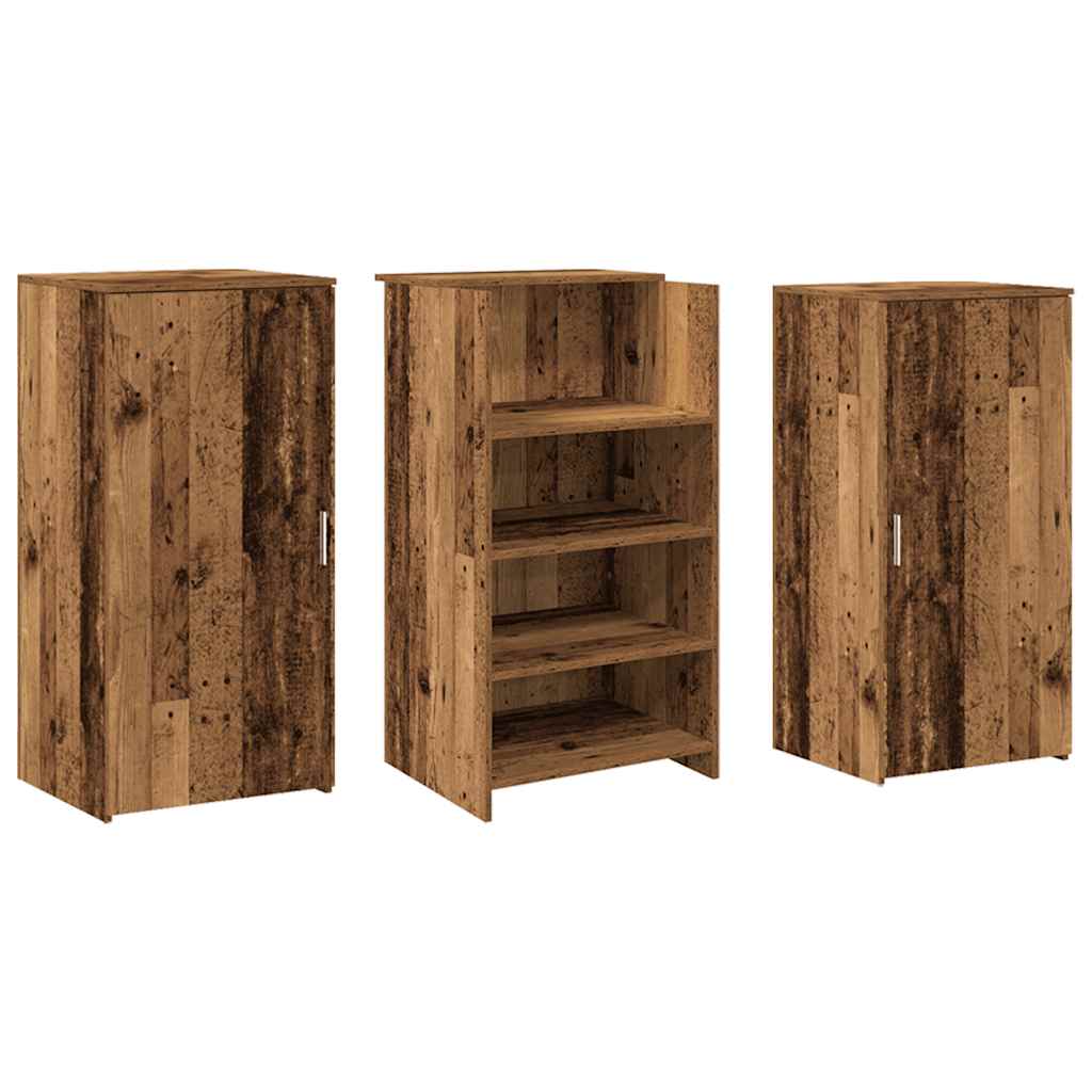 Bureau de réception vieux bois 155x50x103,5cm bois d'ingénierie