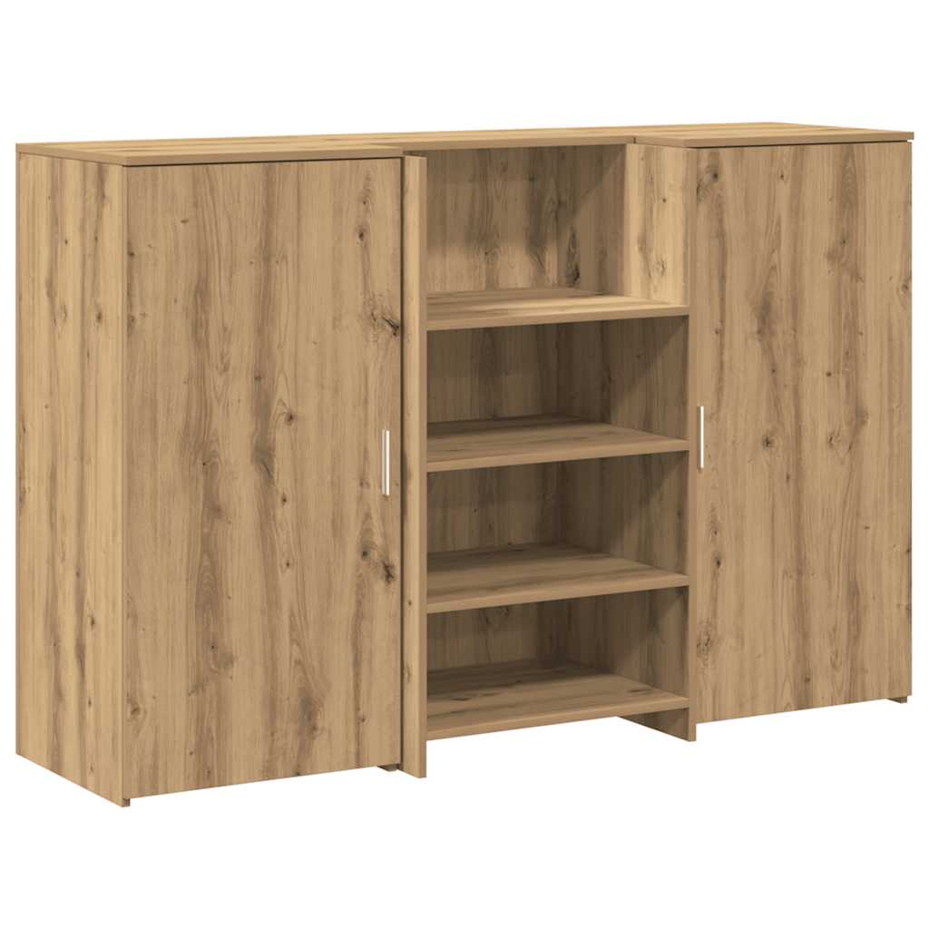 Bureau réception chêne artisanal 155x50x103,5cm bois ingénierie