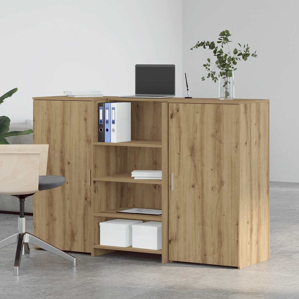 Bureau réception chêne artisanal 155x50x103,5cm bois ingénierie