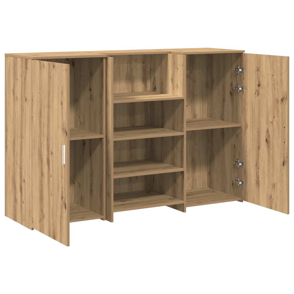 Bureau réception chêne artisanal 155x50x103,5cm bois ingénierie