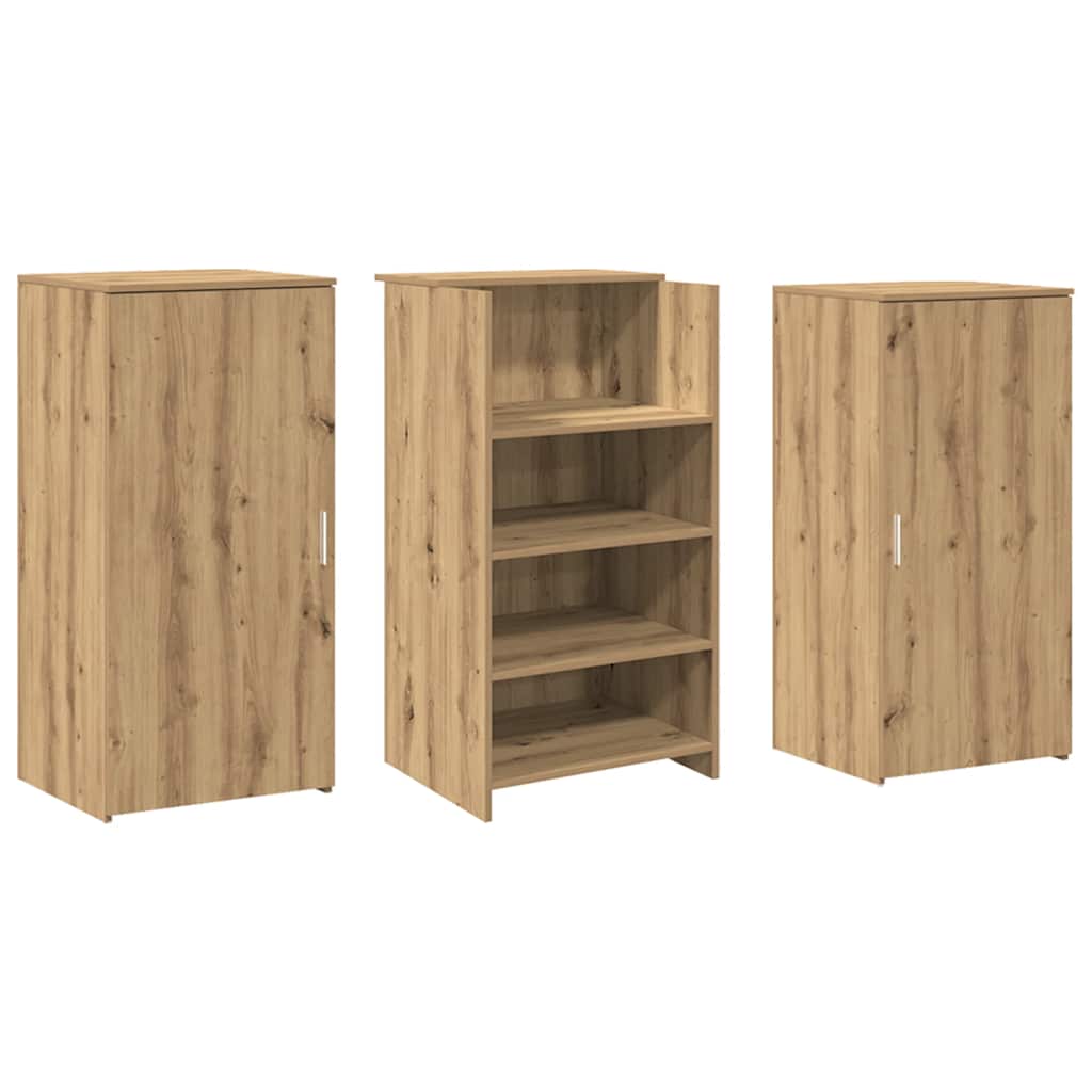 Bureau réception chêne artisanal 155x50x103,5cm bois ingénierie