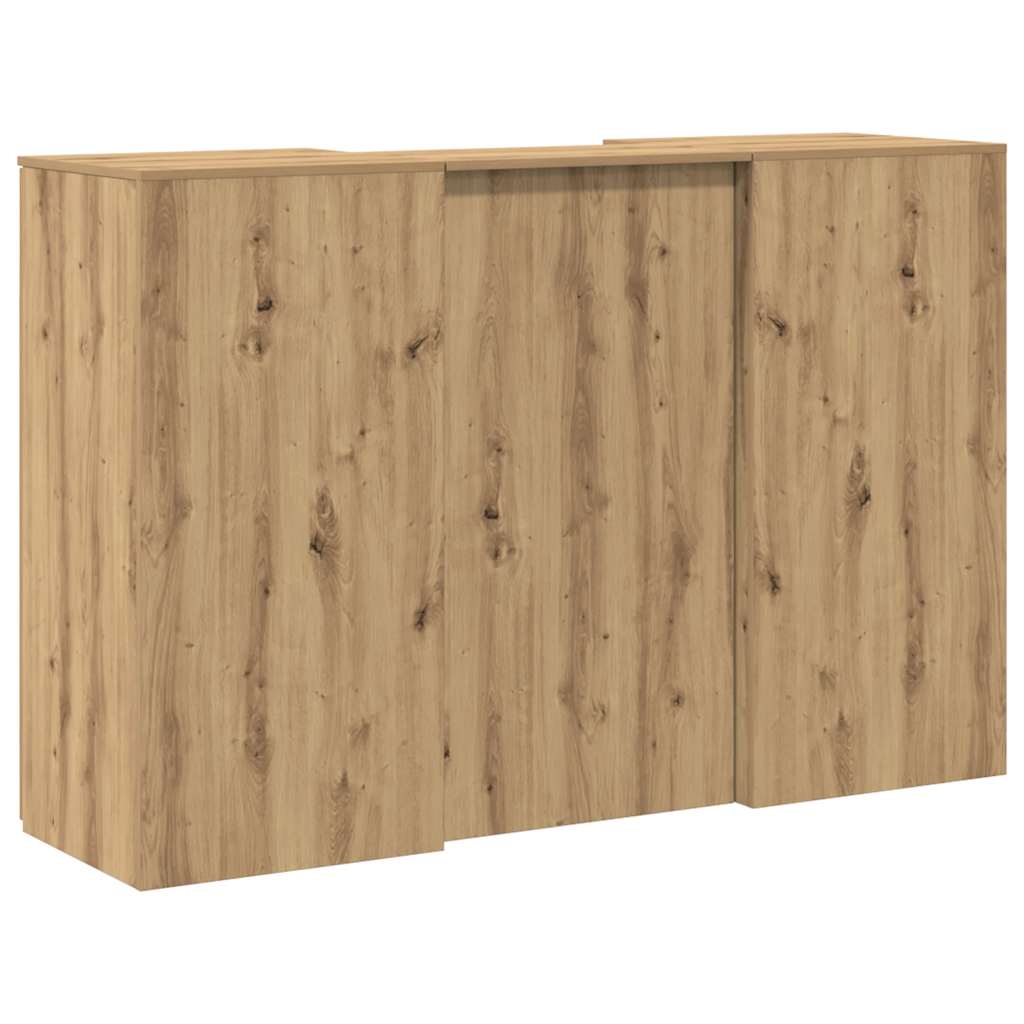 Bureau réception chêne artisanal 155x50x103,5cm bois ingénierie