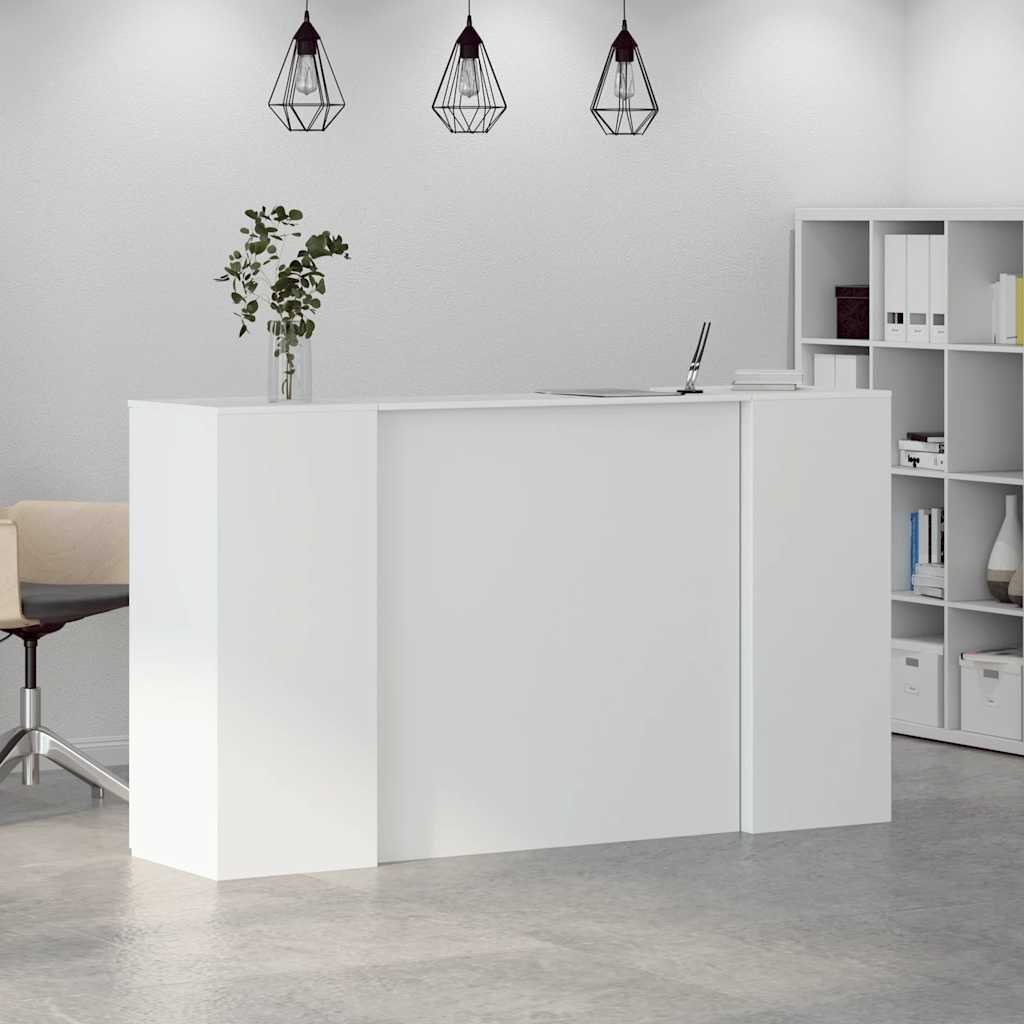 Bureau de réception Blanc 180x50x103,5 cm Bois d'ingénierie