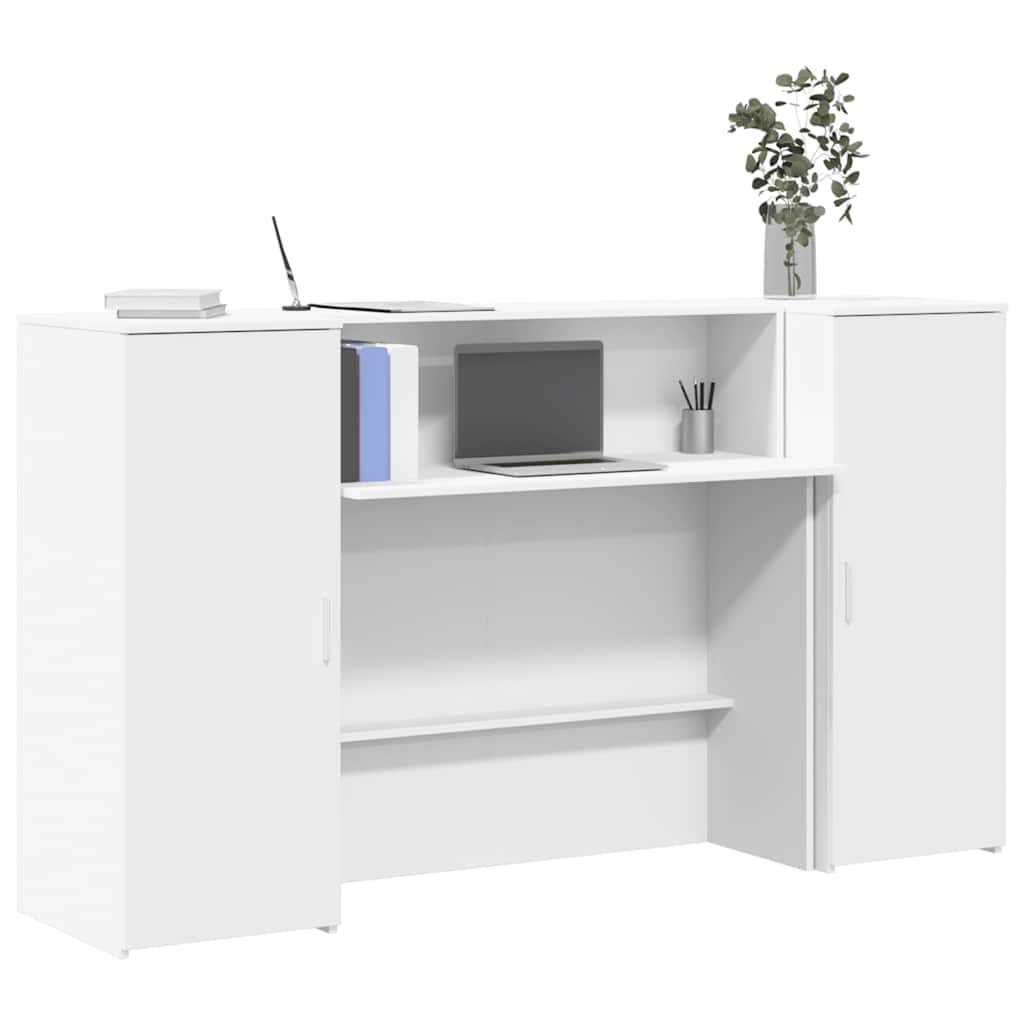 Bureau de réception Blanc 180x50x103,5 cm Bois d'ingénierie