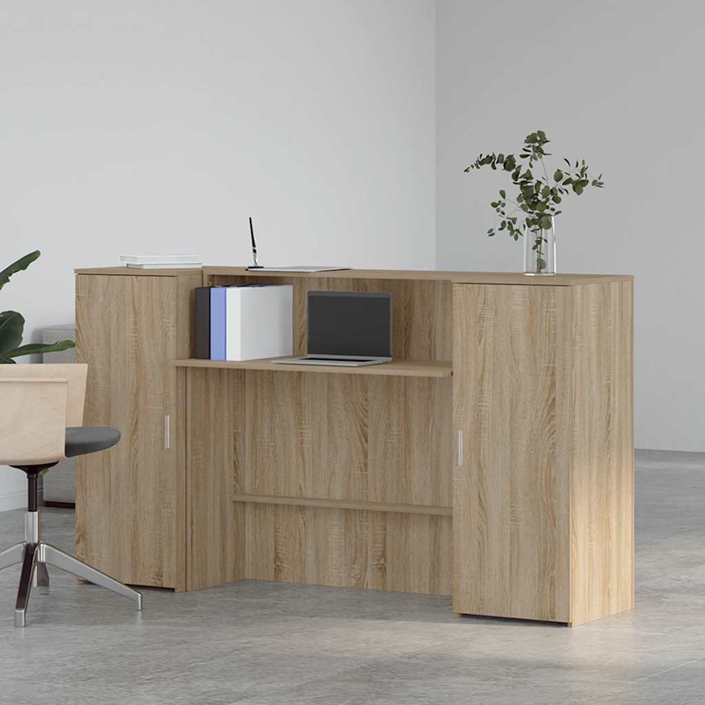 Bureau réception chêne sonoma 180x50x103,5 cm bois d'ingénierie - XIOS