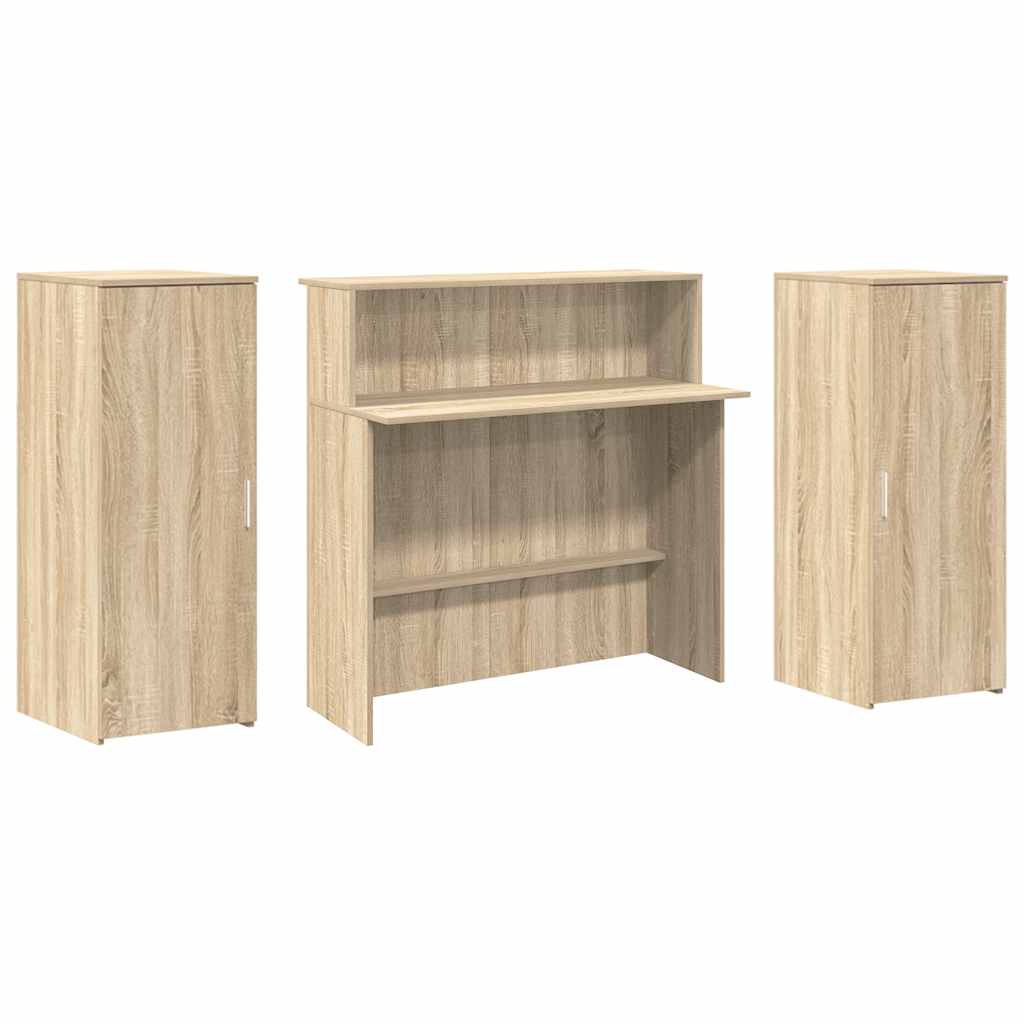 Bureau réception chêne sonoma 180x50x103,5 cm bois d'ingénierie - XIOS