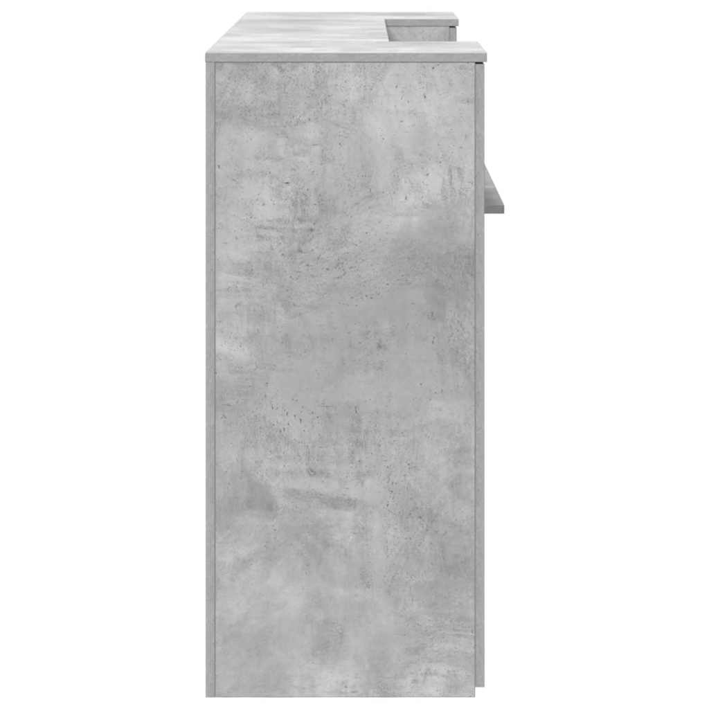 Bureau de réception gris béton 180x50x103,5cm bois d'ingénierie - XIOS