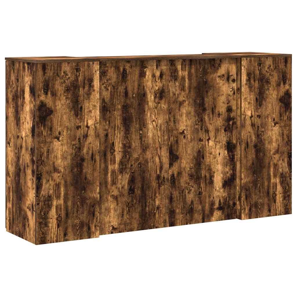 Bureau de réception chêne fumé 180x50x103,5cm bois d'ingénierie - XIOS