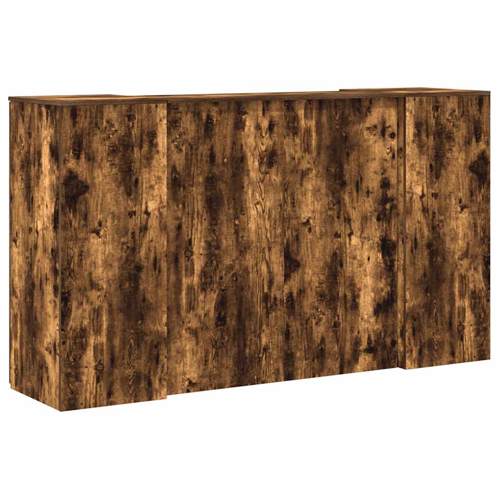 Bureau de réception chêne fumé 180x50x103,5cm bois d'ingénierie - XIOS