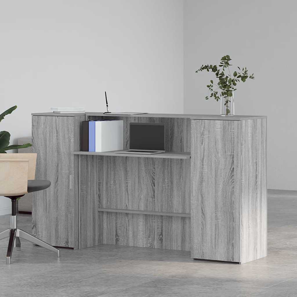 Bureau de réception sonoma gris 180x50x103,5 cm bois ingénierie - XIOS