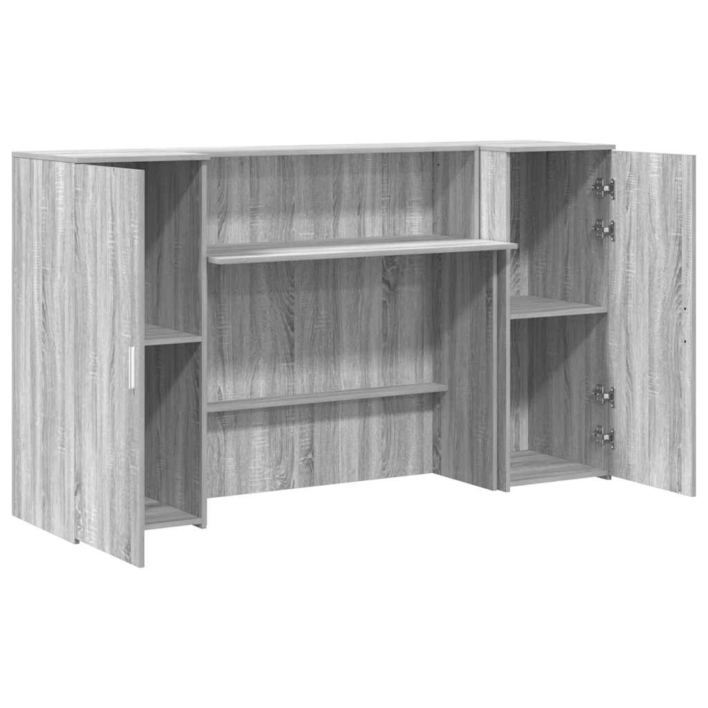 Bureau de réception sonoma gris 180x50x103,5 cm bois ingénierie - XIOS
