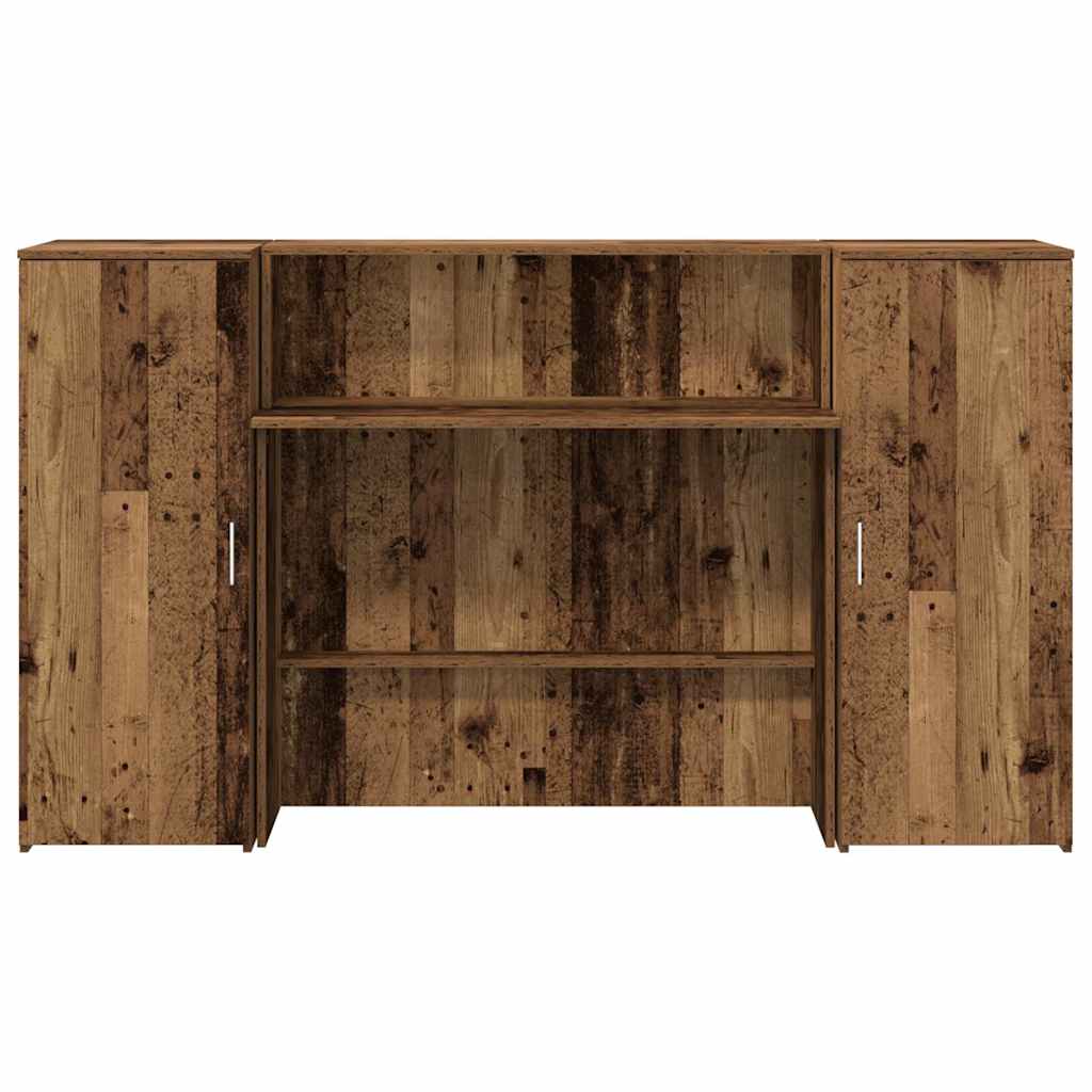 Bureau de réception vieux bois 180x50x103,5cm bois d'ingénierie