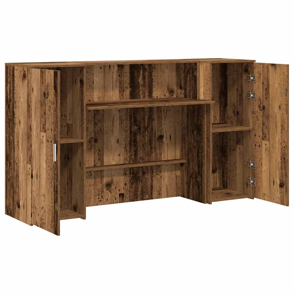 Bureau de réception vieux bois 180x50x103,5cm bois d'ingénierie