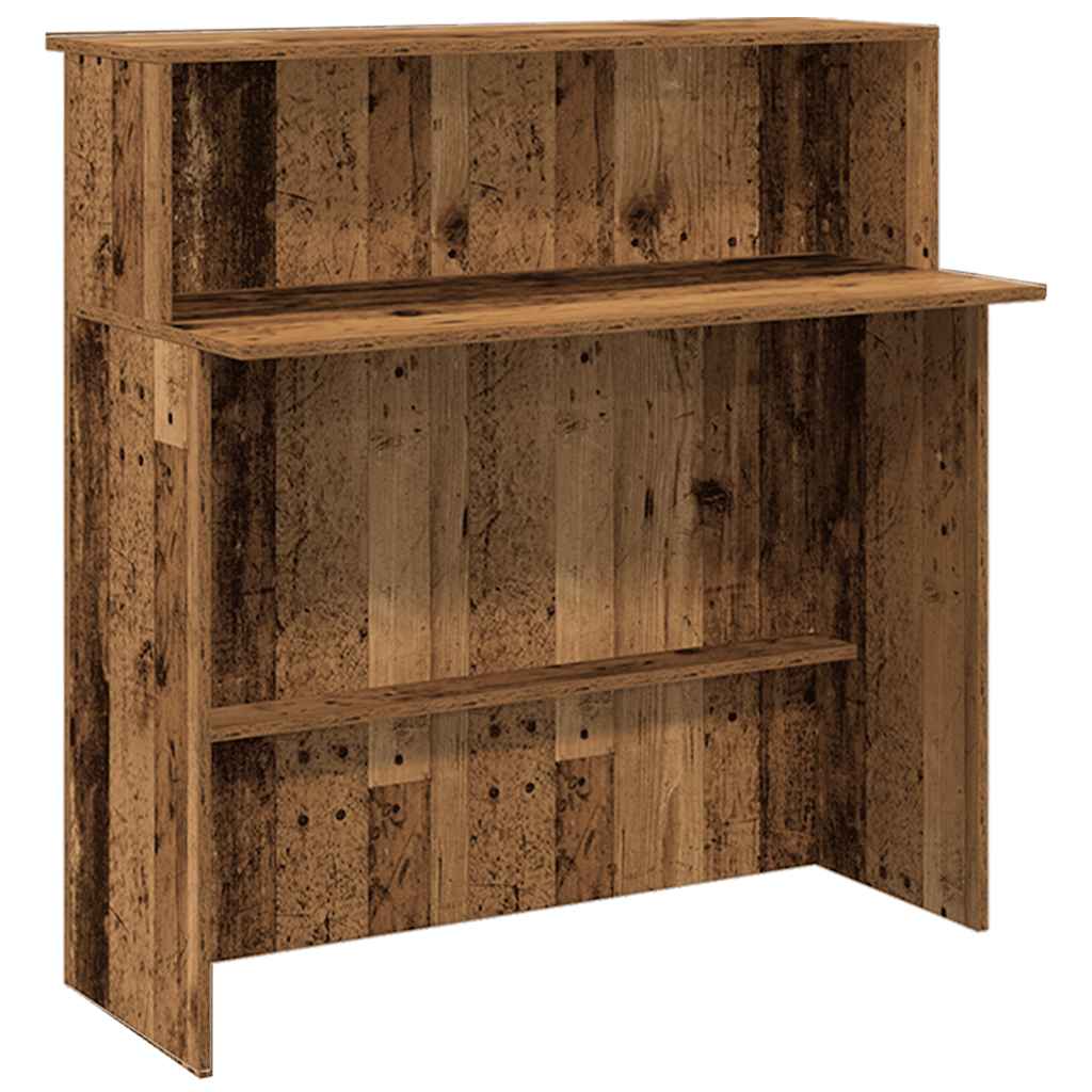 Bureau de réception vieux bois 180x50x103,5cm bois d'ingénierie