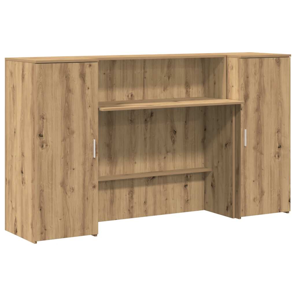 Bureau réception chêne artisanal 180x50x103,5cm bois ingénierie