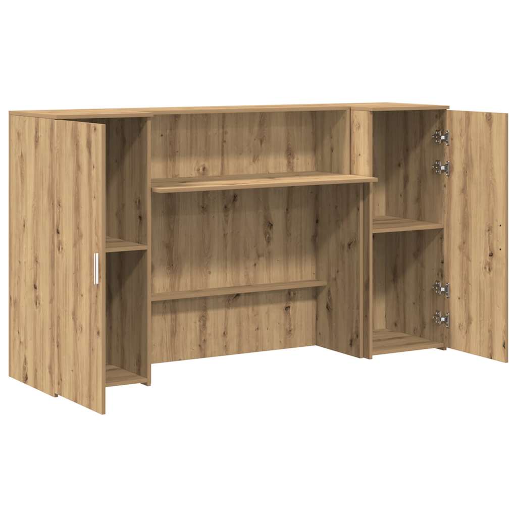 Bureau réception chêne artisanal 180x50x103,5cm bois ingénierie