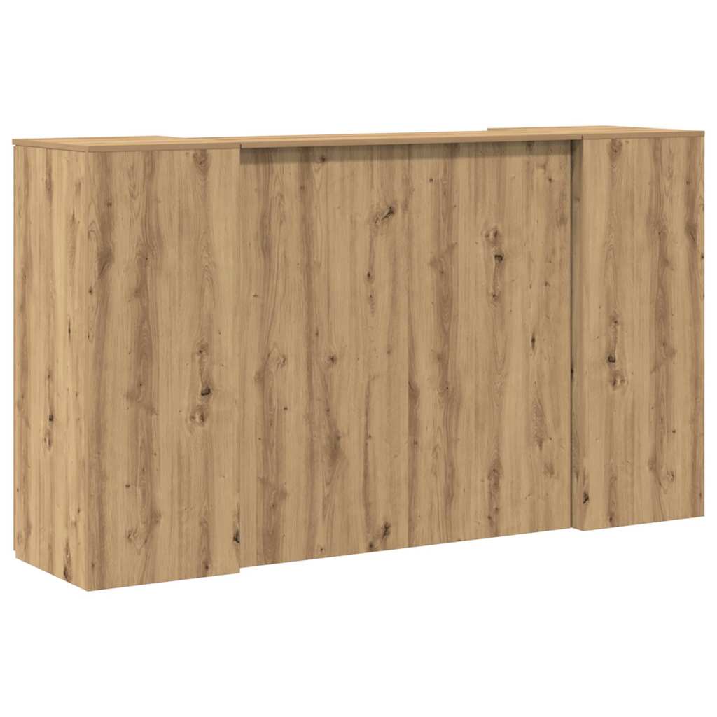 Bureau réception chêne artisanal 180x50x103,5cm bois ingénierie